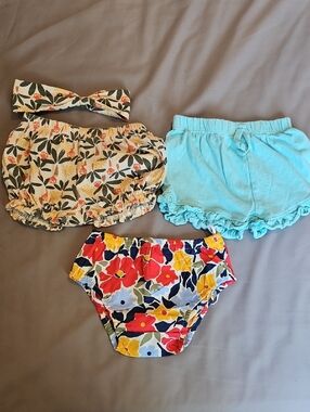 Bundle Of Three Baby Girls' Summer Bottoms - 6M